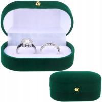 Коробка обручального кольца для коробки ювелирных изделий свадьбы элегантная Зеленая
