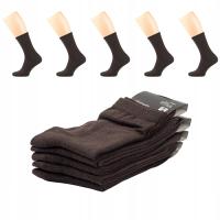 5X SKARPETKI SKARPETY BAWEŁNIANE GARNITUROWE MĘSKIE BRĄZ CZEKOLADA 44-46