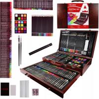 Zestaw Artystyczny Plastyczny Kreatywny Do Malowania Dla Dzieci Walizka+140