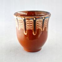 Bułgaria PIĘKNY MALOWANY KUBEK GLINIANY STYL LUDOWY FOLK