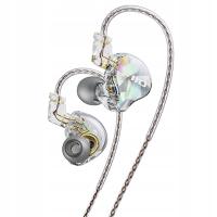 FIIO JD10 SŁUCHAWKI DOKANAŁOWE Z MIKROFONEM MONITORY IEM HIRES TRANSPARENT