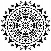 Szablon malarski Tynkarski MANDALA 42 cm Beton architektoniczny Tynk