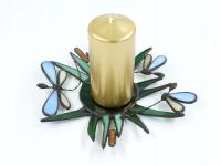 Świecznik witrażowy WAŻKI NIEBIESKIE I