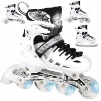 Łyżwy Hokejowe Regulowane Rolki LED Dla Dziecka 4w1 Łyżworolki Kauczukowe