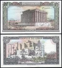 $ Liban 50 LIVRES P-65d UNC 1988