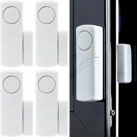 Alarm do drzwi okien czujnik otwarcia okna głośny bezprzewodowy Biały 4szt