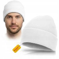 CZAPKA ROBOCZA ZIMOWA OCIEPLANA BIAŁA ciepła dziana