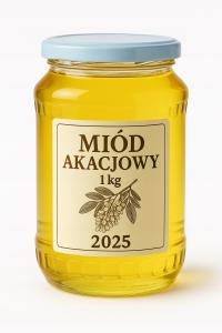 MIÓD AKACJOWY 1kg z 2025r. SUROWY !