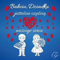 Dekoracja - Dzień Babci Dziadka jesteście częścią (..) serca 240 x 250 cm