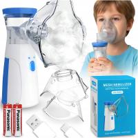 ИНГАЛЯТОР УЛЬТРАЗВУКОВОЙ НЕБУЛАЙЗЕР ПОРТАТИВНЫЙ ДЛЯ ДЕТЕЙ ВЗРОСЛЫХ AA USB