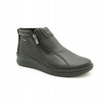 BOTKI DAMSKIE HELIOS 786 CZARNE WYGODNE SKÓRA NATURALNA TĘGOSĆ H PLUS