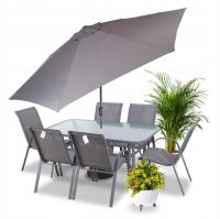 Набор садовой мебели стол и набор из 6 стульев Florida зонтик 8 el.
