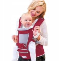 8в1 эргономичная детская переноска на бедрах спереди и сзади до 18 кг бордового цвета