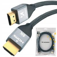 Wozinsky kabel HDMI 2.1 8K 60 Hz 48 Gbps / 4K 120 Hz / 2K 144 Hz 2m srebrny