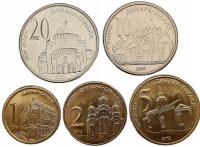 SERBIA ZESTAW 5 MONET 1 - 20 DINARA 2003 - 2013 BUDYNKI MENNICZE