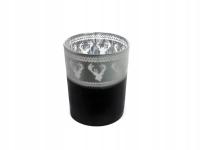 Стеклянный фонарь подсвечник серебро 7,8 см