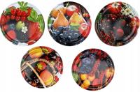 50x ZAKRĘTKI DO SŁOIKÓW FI 82MM 6 ZACZEPÓW 50 SZT WIECZKA WZÓR MIX OWOCE