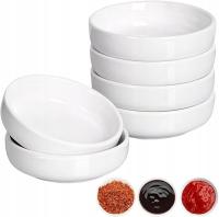 ZESTAW MINI MISEK CERAMICZNYCH DO SUSHI, SOJU, SOSÓW, PRZYSTAWEK BIAŁY