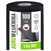 AGROWŁÓKNINA CZARNA ANTYCHWASTOWA 1,6X100M AGROTKANINA NA CHWASTY MATA 100G