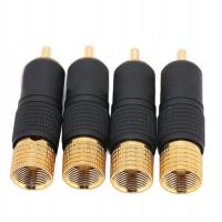 4 szt. Preffair R1747 wtyczka audio RCA 24K