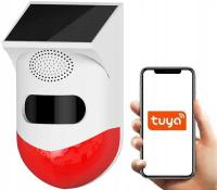 Bezprzewodowa syrena solarna alarm czujnik ruchu 120DB Tuya Smart Life WiFi