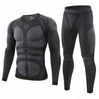 KOMPLET BIELIZNA TERMOAKTYWNA TERMICZNA MĘSKA CIEPŁA WYGODNY CZARNA