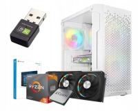 Biały komputer gamingowy do gier Ryzen 5 3600 16GB RTX 3050 SSD 1TB W11 RGB