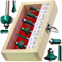 ZESTAW 6 FREZÓW FREZY TRZPIENIOWE DO DREWNA Z UCHWYTEM CYLINDRYCZNYM 6MM