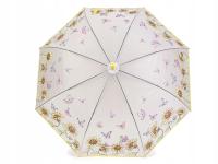 Dziecięcy parasol przezroczysty automatyczny z motywem słoneczników