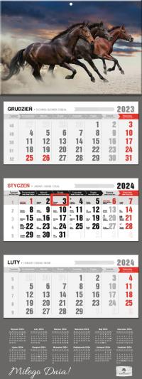 Трехсторонний настенный календарь на 2024 год