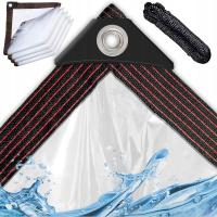 PLANDEKA PRZEZROCZYSTA NA TARAS ALTANĘ OGRODOOWA WODOODPORNA Z OCZKAMI 2x6m