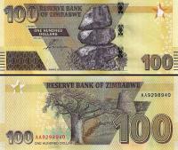 ZIMBABWE - 100 DOLARÓW - 2022 - P NEW - UNC + GRATIS *NN