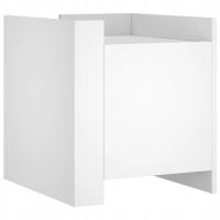 Szafka nocna, biała, 45x50x50 cm, materiał drewnopochodny