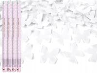 TUBY STRZELAJĄCE KONFETTI BIAŁE MOTYLKI ARMATKA NA ŚLUB WESELE 80cm