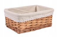WIKLINOWY KOSZYK Z MATERIAŁEM DO PRZECHOWYWANIA, GARDEROBY 30x20x13 cm