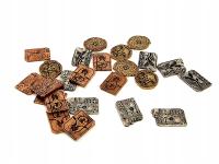 НАБОР ИЗ 12 КИБЕРПАНК МЕТАЛЛИЧЕСКИХ МОНЕТ LARP RPG