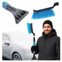 Szczotka Skrobaczka Samochodowa do Śniegu Lodu Rozsuwana 75cm niebiska