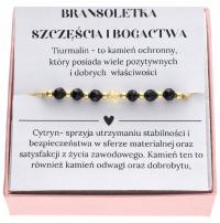 Bransoletka z cytrynem i turmalinem SZCZĘŚCIA I BOGACTWA srebro 925
