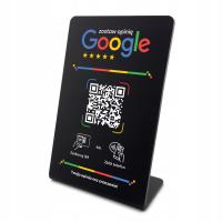 Stojak NFC QR stand prezenter gięty tabliczka do zbierania opinii w Google