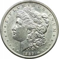 USA, 1 dolar 1889, Morgan Dollar, st. 2, ŁADNA