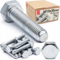 Śruba M10x30 sześciokątna na klucz ocynkowana ocynk DIN 933 kl.5.8 1kg