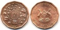 Uganda 2 Shillings - 1987r ... Монеты