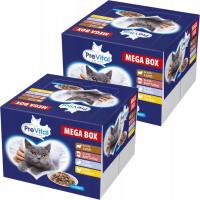 MOKRA KARMA DLA KOTA MIX SMAKÓW MEGA BOX SASZETKI W SOSIE 48X100G PREVITAL