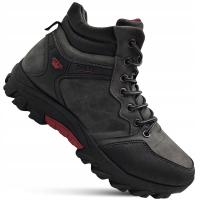 BUTY ZIMOWE MĘSKIE SZARE SOLIDNE OBUWIE SPORTOWE DO PRACY OUTDOOR OCIEPLONE
