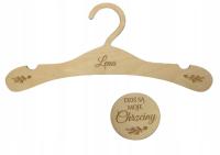 Drewniany WIESZAK na ubranko z imieniem KÓŁECZKO Chrzest Święty upominek