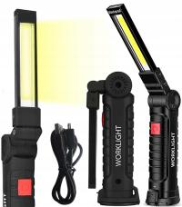 Latarka warsztatowa Duża Lampa LED COB USB MAGNES