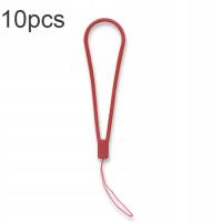 10pcs Silicone Woven Pattern Cell Phone Lanyard Tea Red