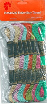 Вышивка крестом металлизированная красочная 8 шт.