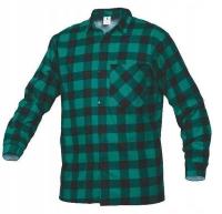 KOSZULA FLANELOWA W KRATĘ ROBOCZA ZIELONA 100% BAWEŁNA R. 176/45