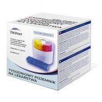 POJEMNIK OKRĄGŁY KASETKA PUDEŁKO NA LEKI TABLETKI 7dni x 4